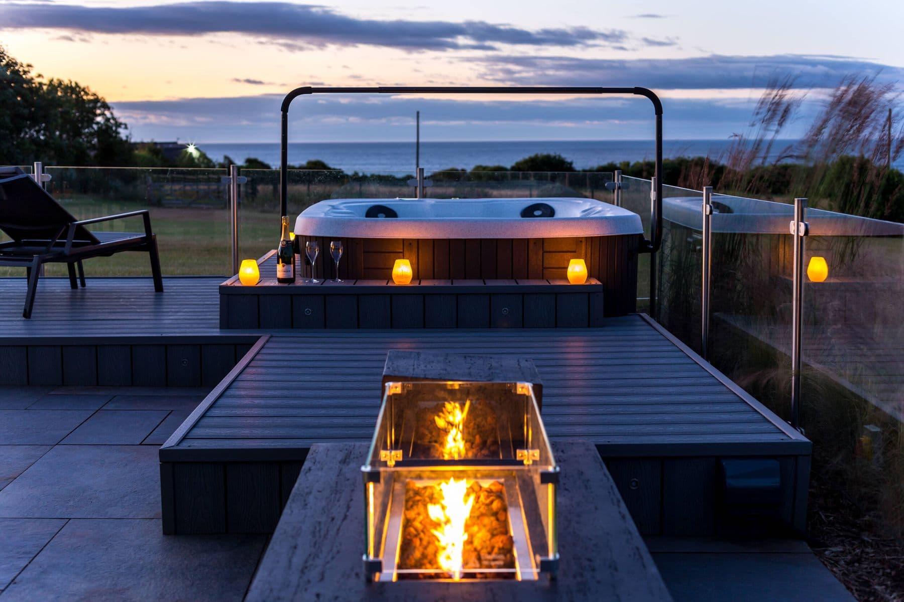 Seaham Hall bungalow hot tub