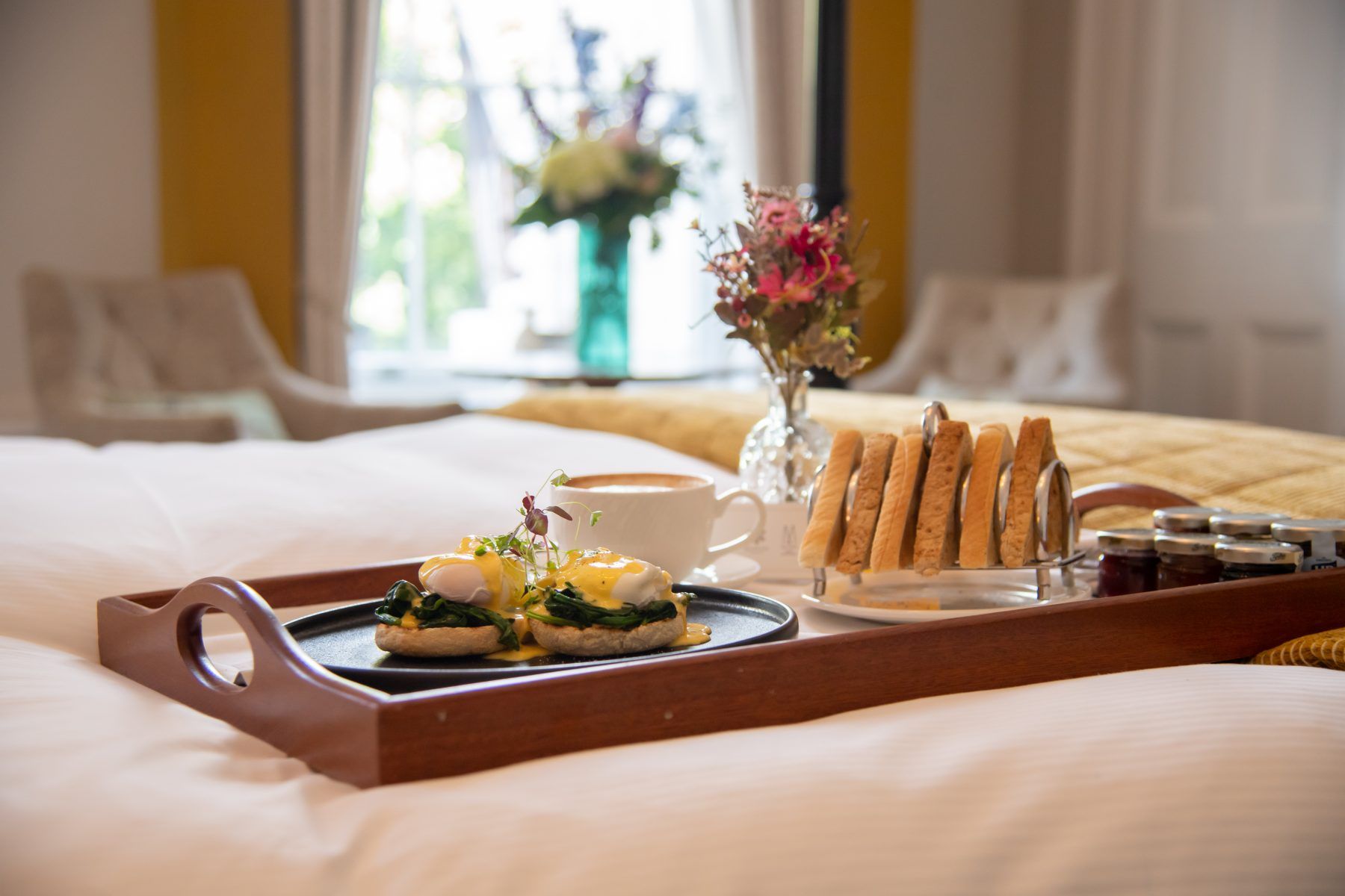 Queens Hotel breakfast in bed