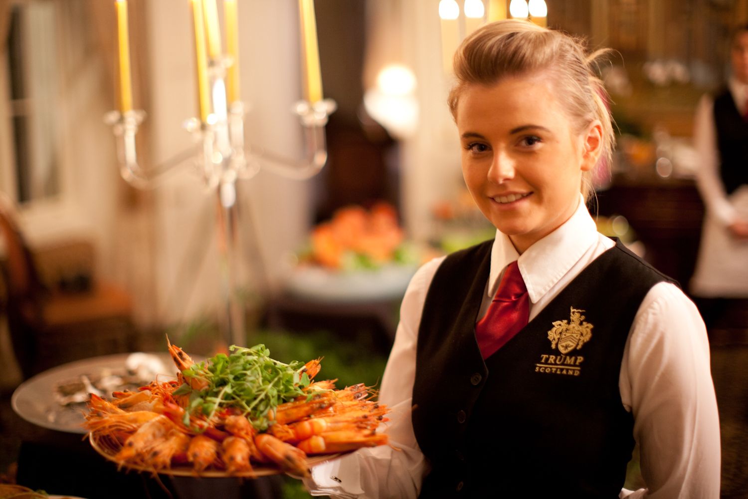 Macleod House waitress with canapes